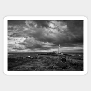 Monochrome St Mary's Island Sticker